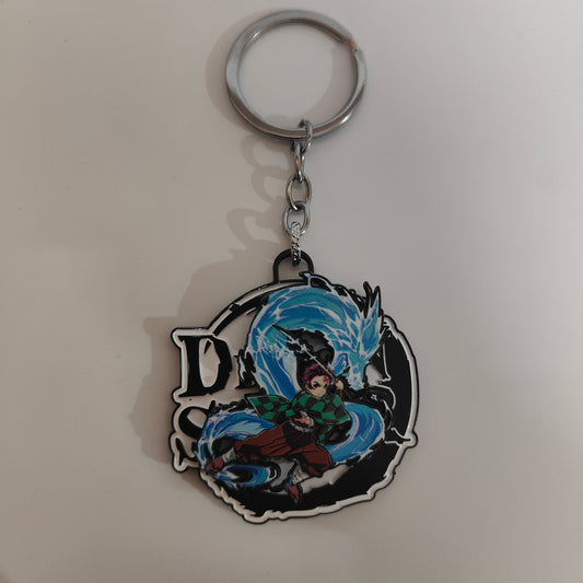 Tanjiro Kamado Spinning Metal Keychain – Water Breathing Dragon Form – Demon Slayer Merchandise - Otaku Haven