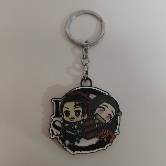 Tanjiro & Nezuko Chibi Spinning Metal Keychain – Demon Slayer Merchandise - Otaku Haven