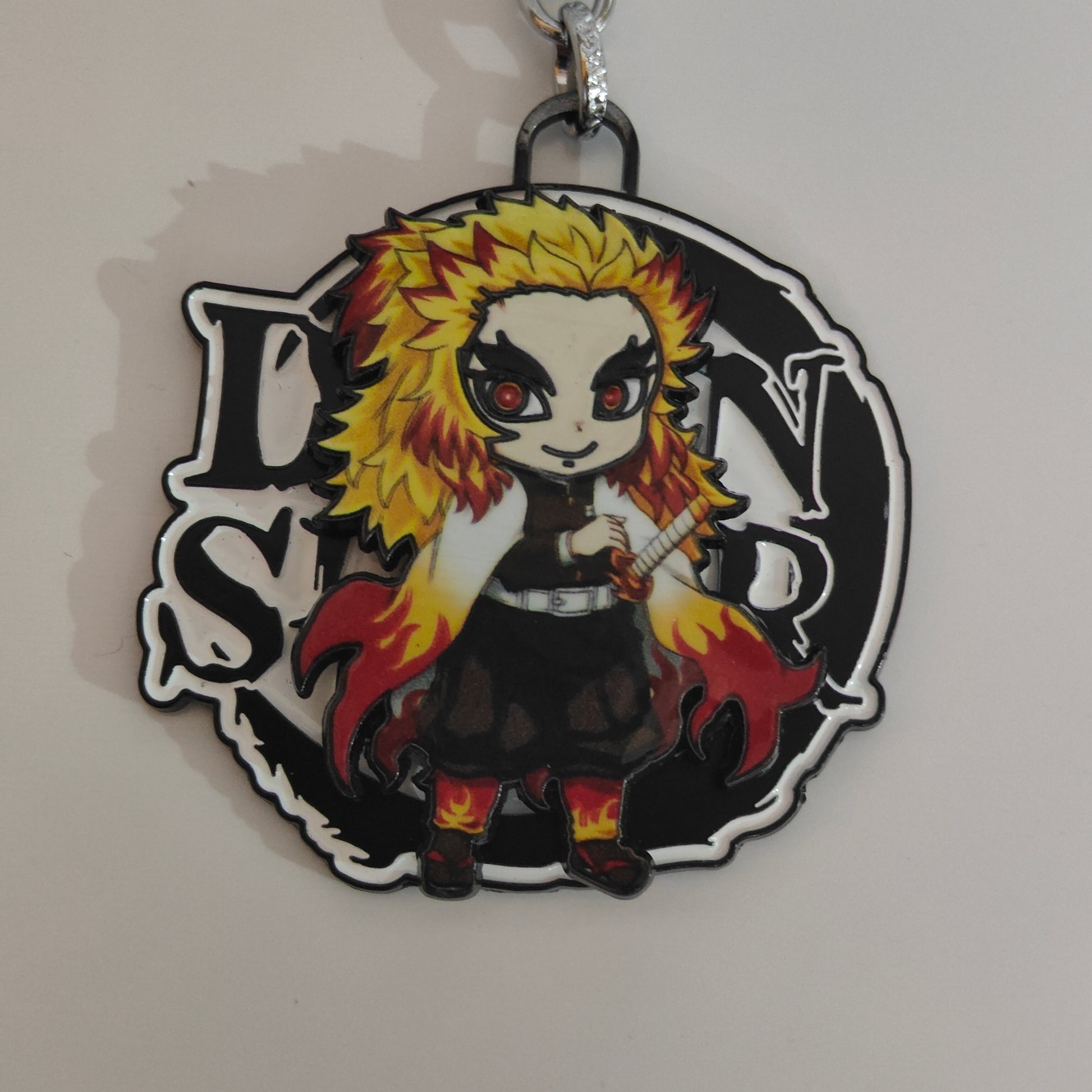 Rengoku Kyojuro Chibi Spinning Metal Keychain – Demon Slayer Merchandise - Otaku Haven