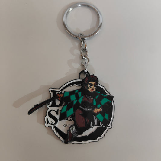 Tanjiro Kamado Spinning Metal Keychain – Fierce Tackle Stance – Demon Slayer Merchandise - Otaku Haven