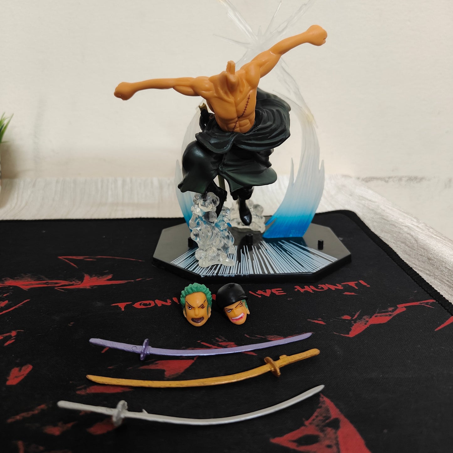 Roronoa Zoro "Three-Sword Style" – Dynamic Attack Pose Figure with Interchangeable Faces (One Piece, 17cm) - Otaku Haven