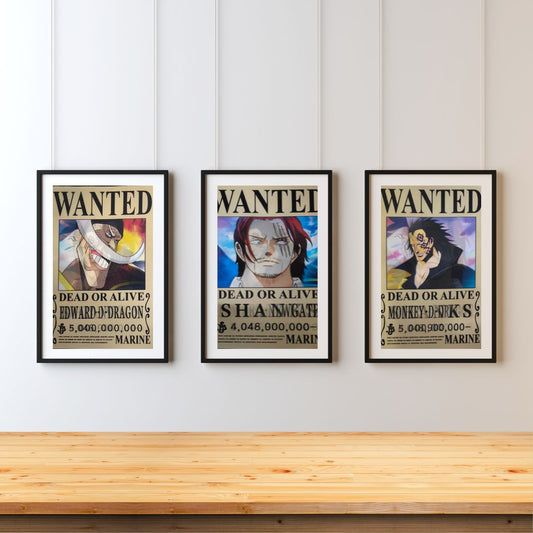 One Piece 3D Poster – Legendary Pirates Wanted Poster - Otaku Haven