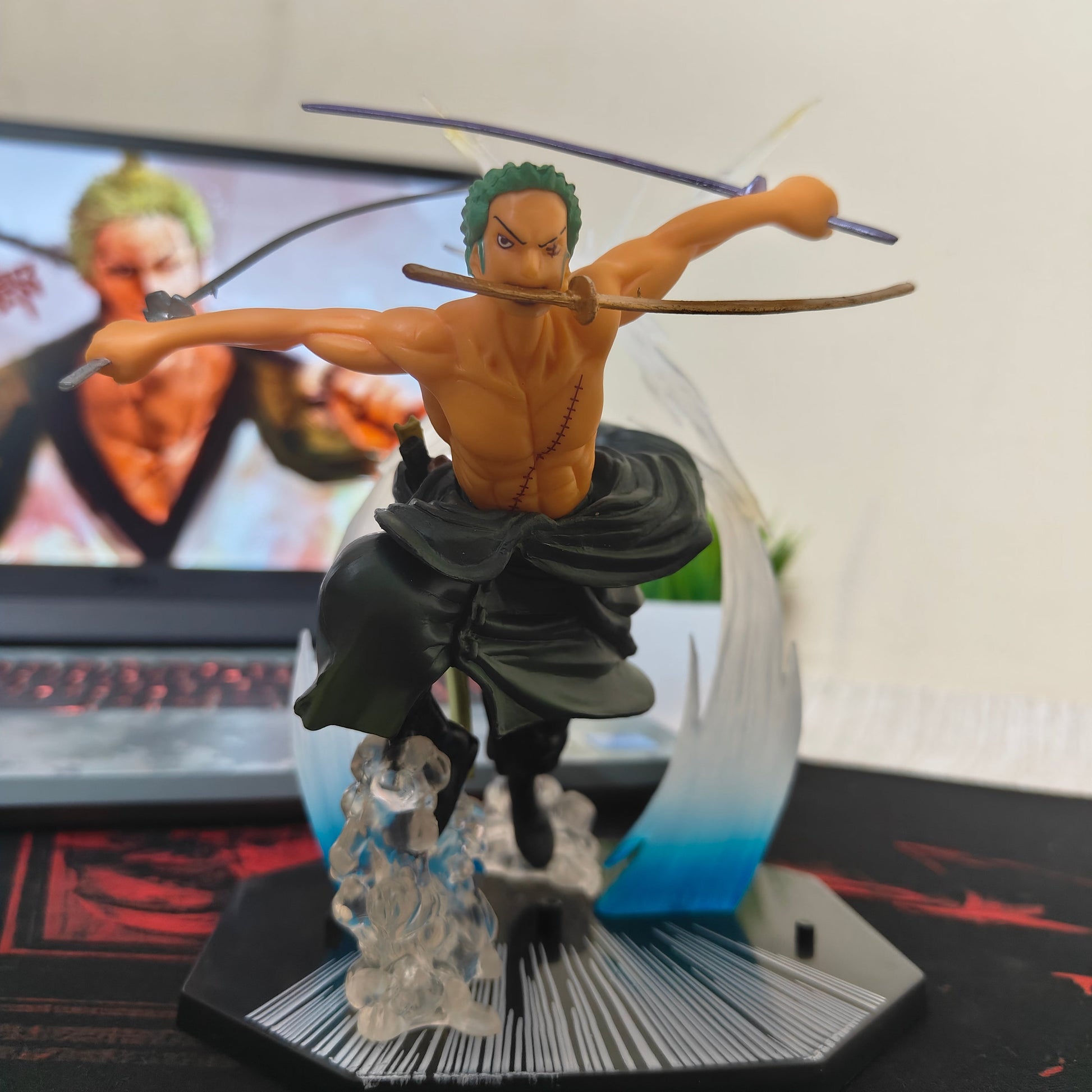 Roronoa Zoro "Three-Sword Style" – Dynamic Attack Pose Figure with Interchangeable Faces (One Piece, 17cm) - Otaku Haven