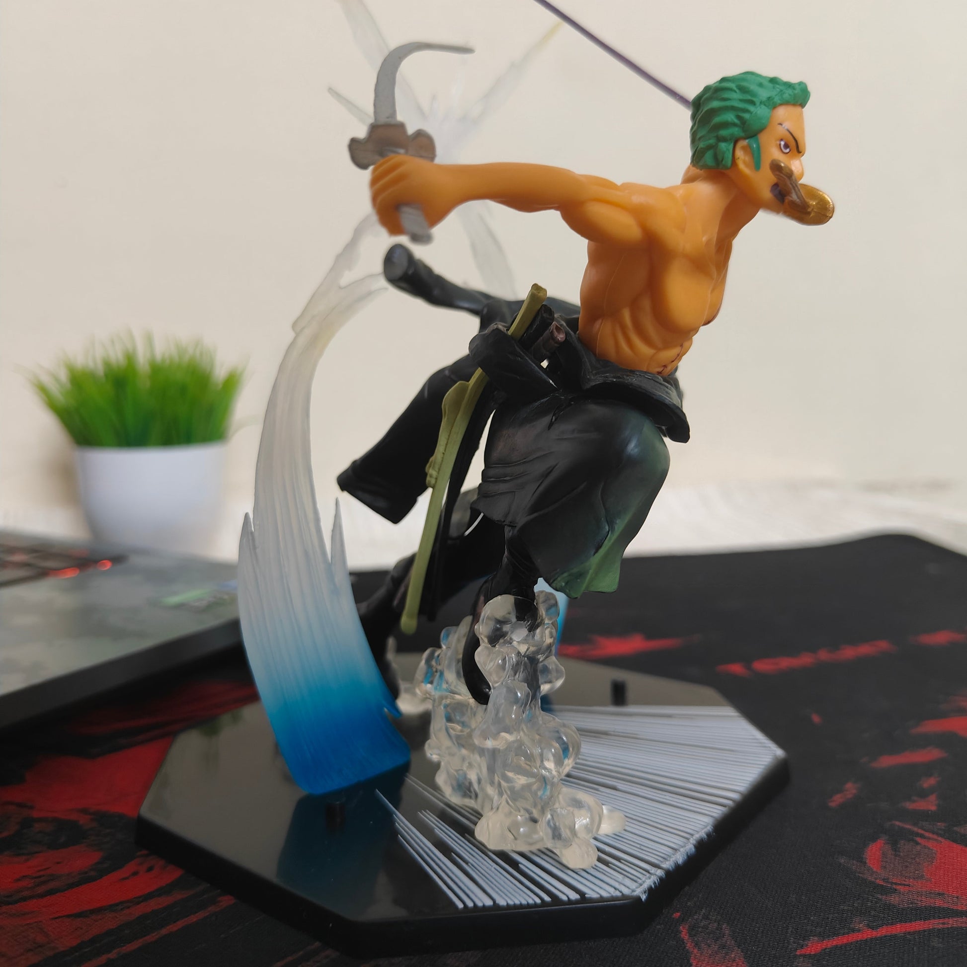 Roronoa Zoro "Three-Sword Style" – Dynamic Attack Pose Figure with Interchangeable Faces (One Piece, 17cm) - Otaku Haven