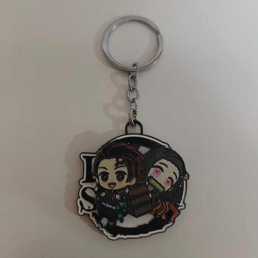 Tanjiro & Nezuko Chibi Spinning Metal Keychain – Demon Slayer Merchandise - Otaku Haven